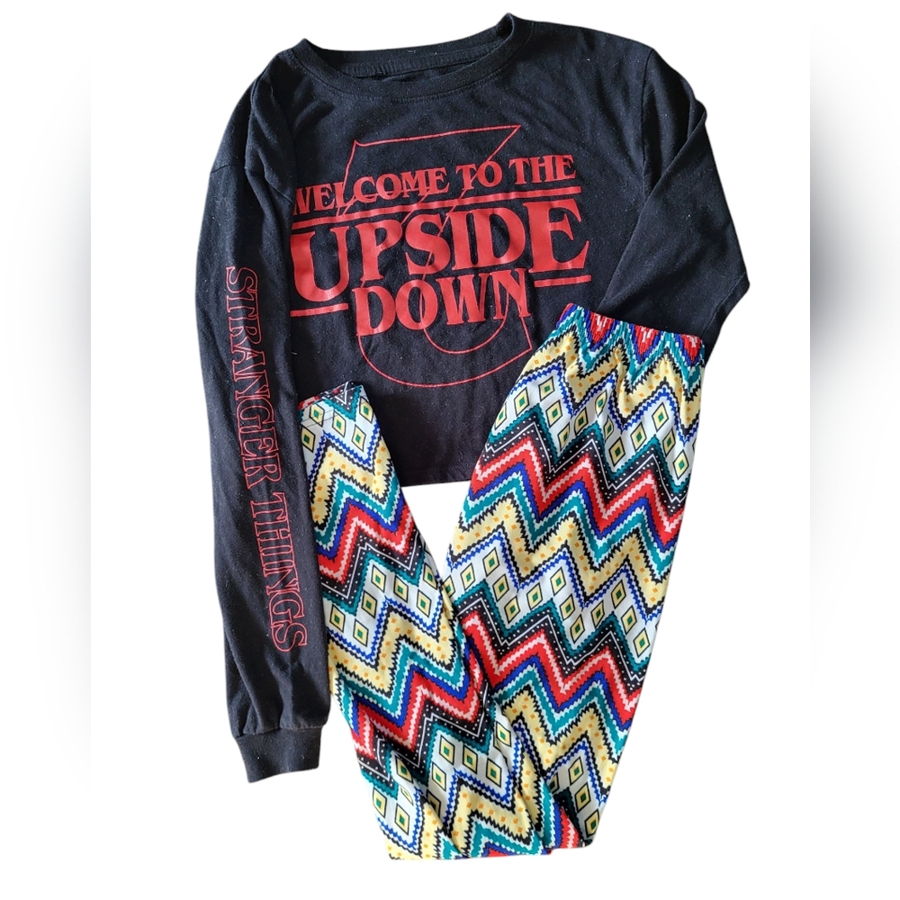 Stranger Things Long Sleeve Crop Top and Leggings To Go With It